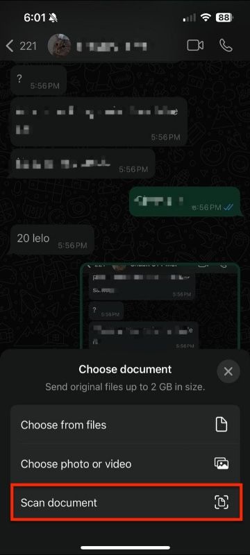 document scanning whatsapp