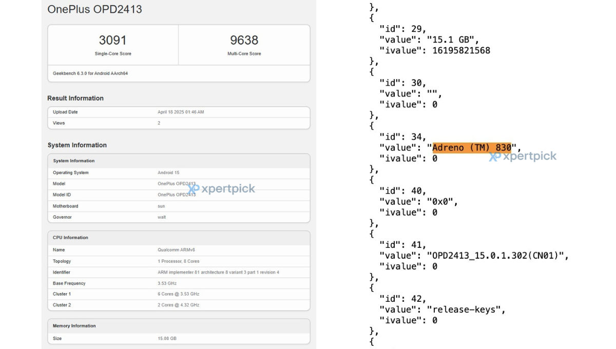 OnePlus Pad 2 Pro Geekbench listing