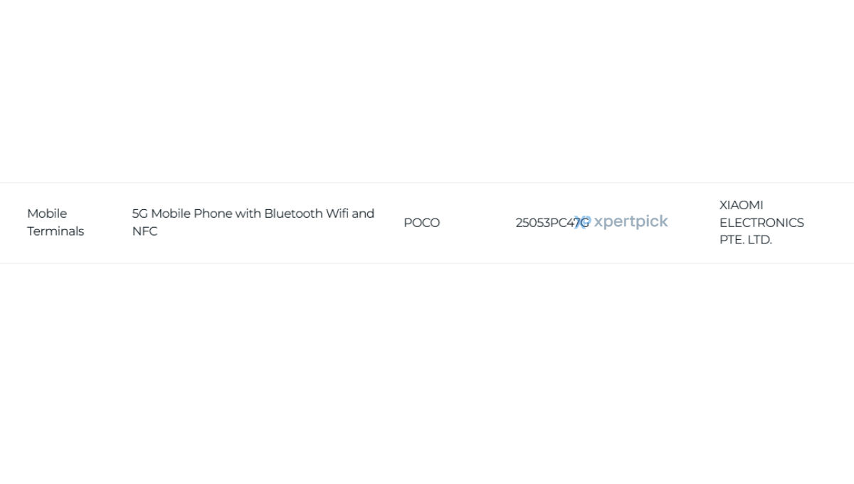Poco F7 IMDA certified