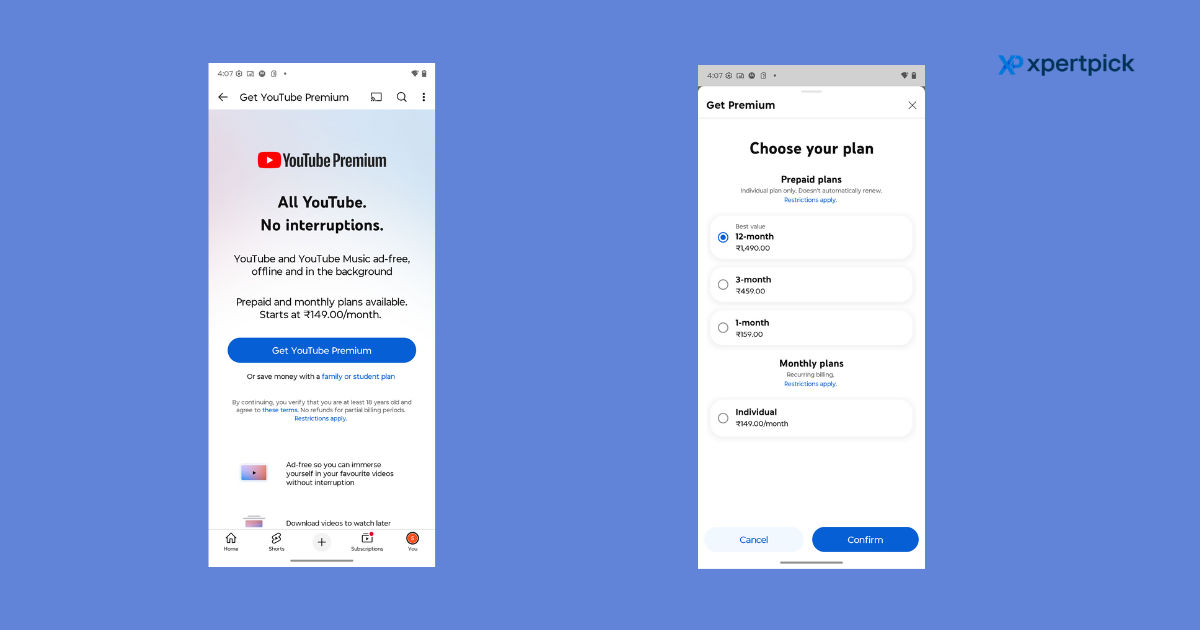YouTube Premium Subscription