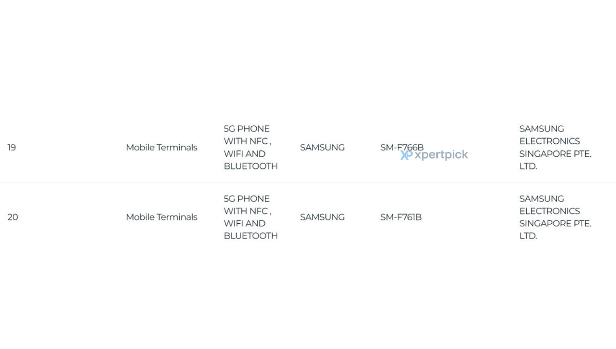 Samsung Galaxy Z Flip 7, Galaxy Z Flip 7 FE IMDA certified