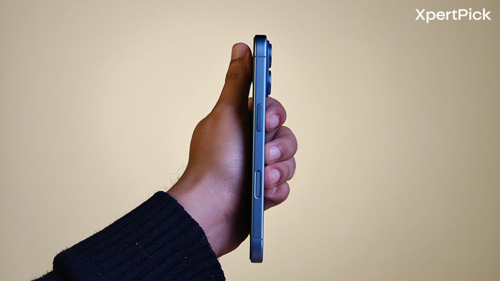 Apple iPhone 17 showing Action Button and volume controls on the side frame (Image source: Yetnesh Dubey / XpertPick)