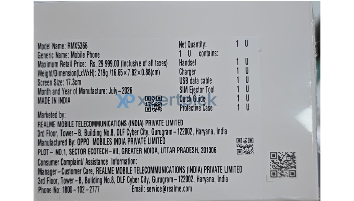 Realme C100x box price leak